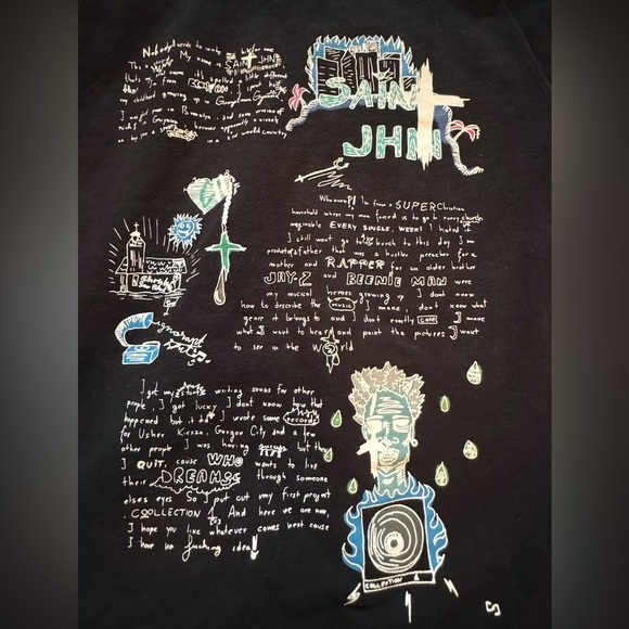 Saint Jhn Not A Cult Black Long Sleeve Heavy Thick Printed Hoodie Size Small - Picture 9 of 13